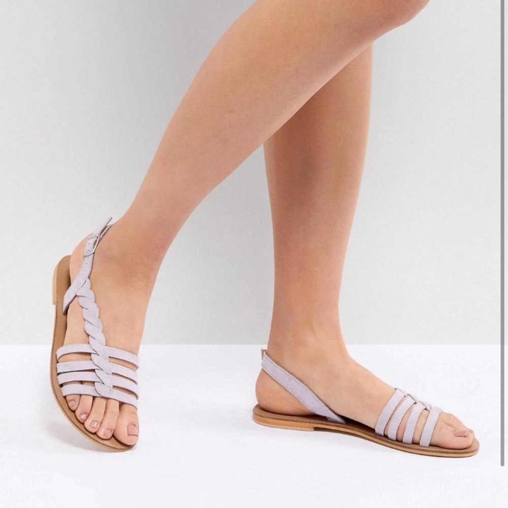 Suede Braided Sandals